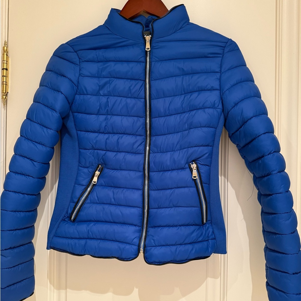 Suzy Shier Royal Blue Women's Puffer Jacket